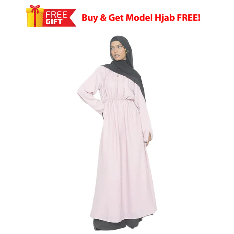 Freya - Light Pink Modest Dress (Bundle Offer Buy and Get a Modal Hijab FREE!!)