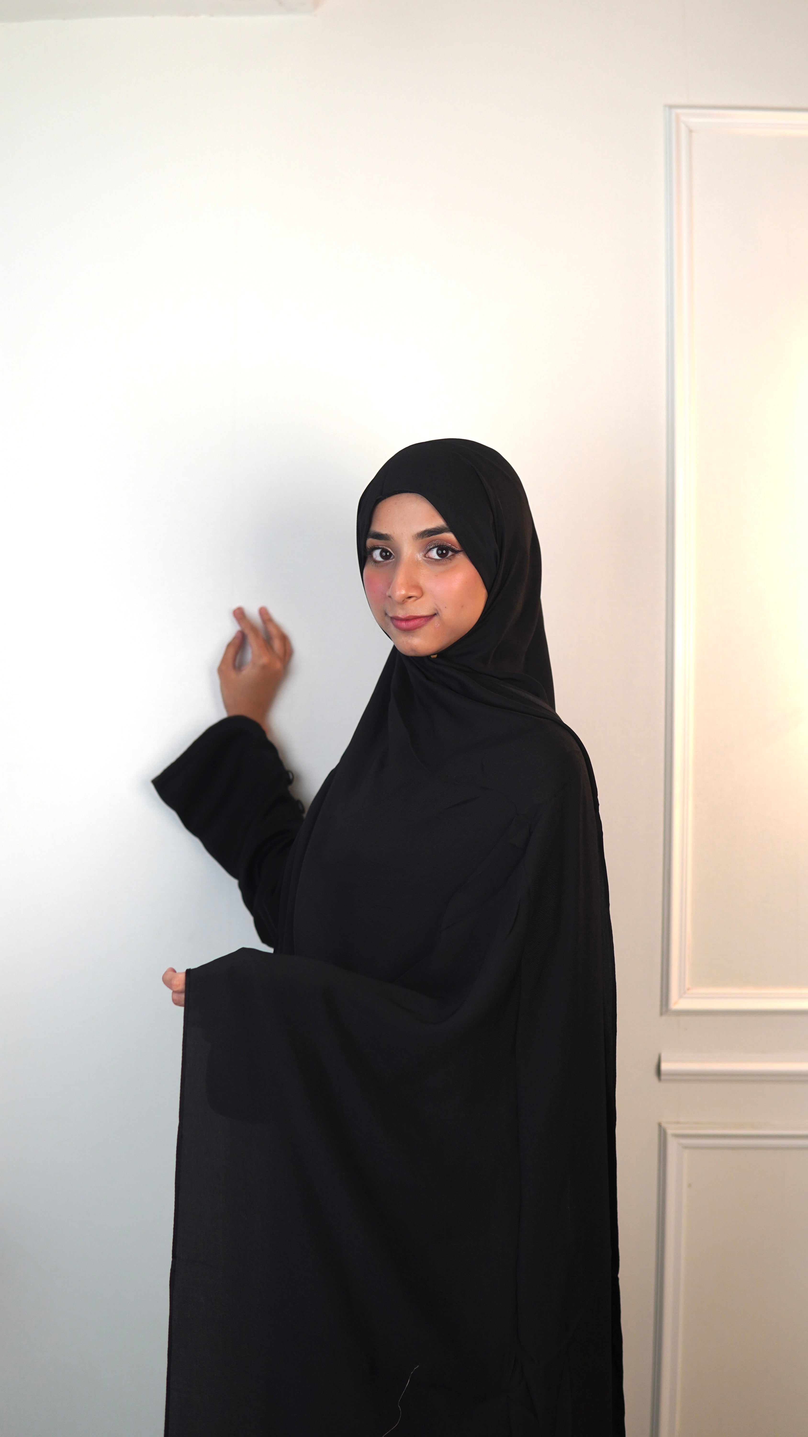 Coal Black Satin Hijab