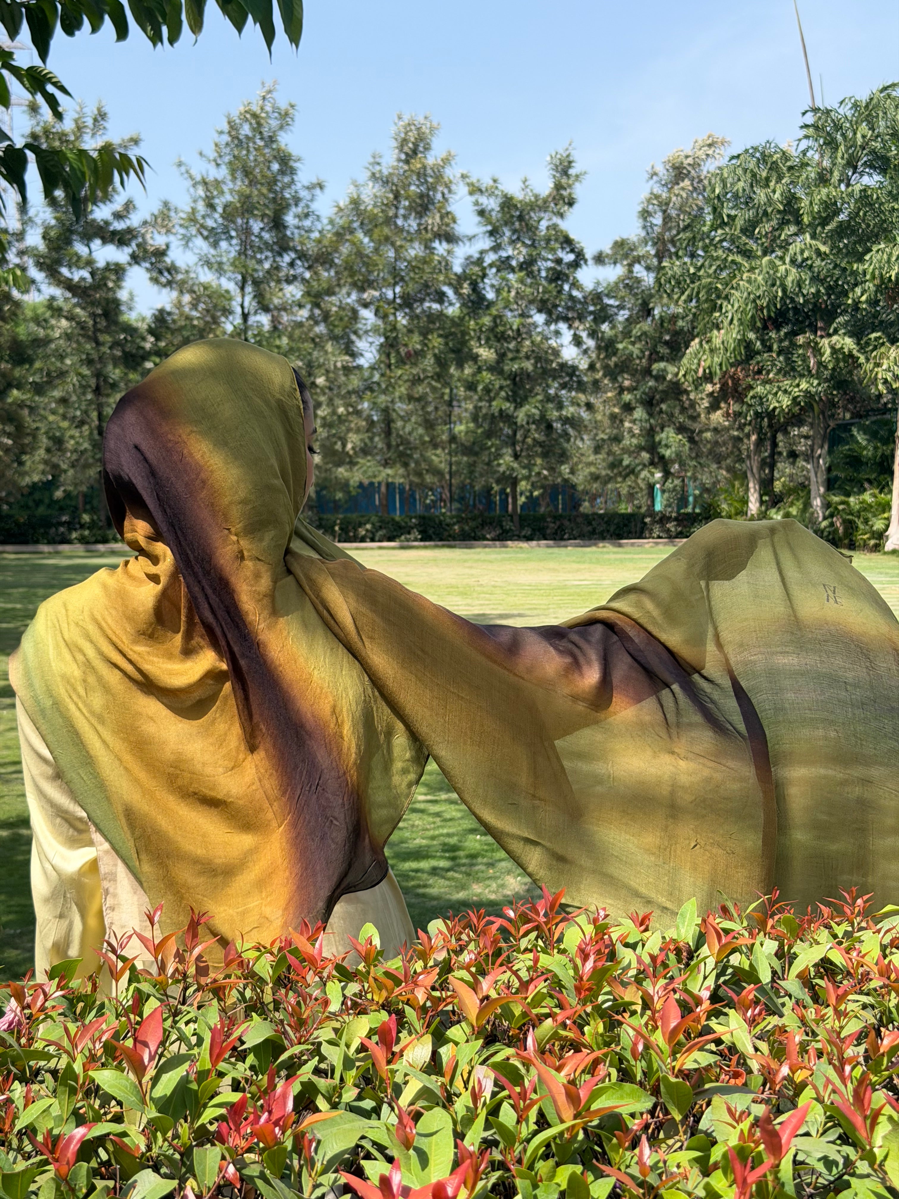 Printed Modal - Olive Bloom