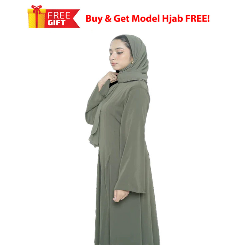 Grace - Dark Green Corset Dress (Bundle Offer Buy and Get a Modal Hijab FREE!!)
