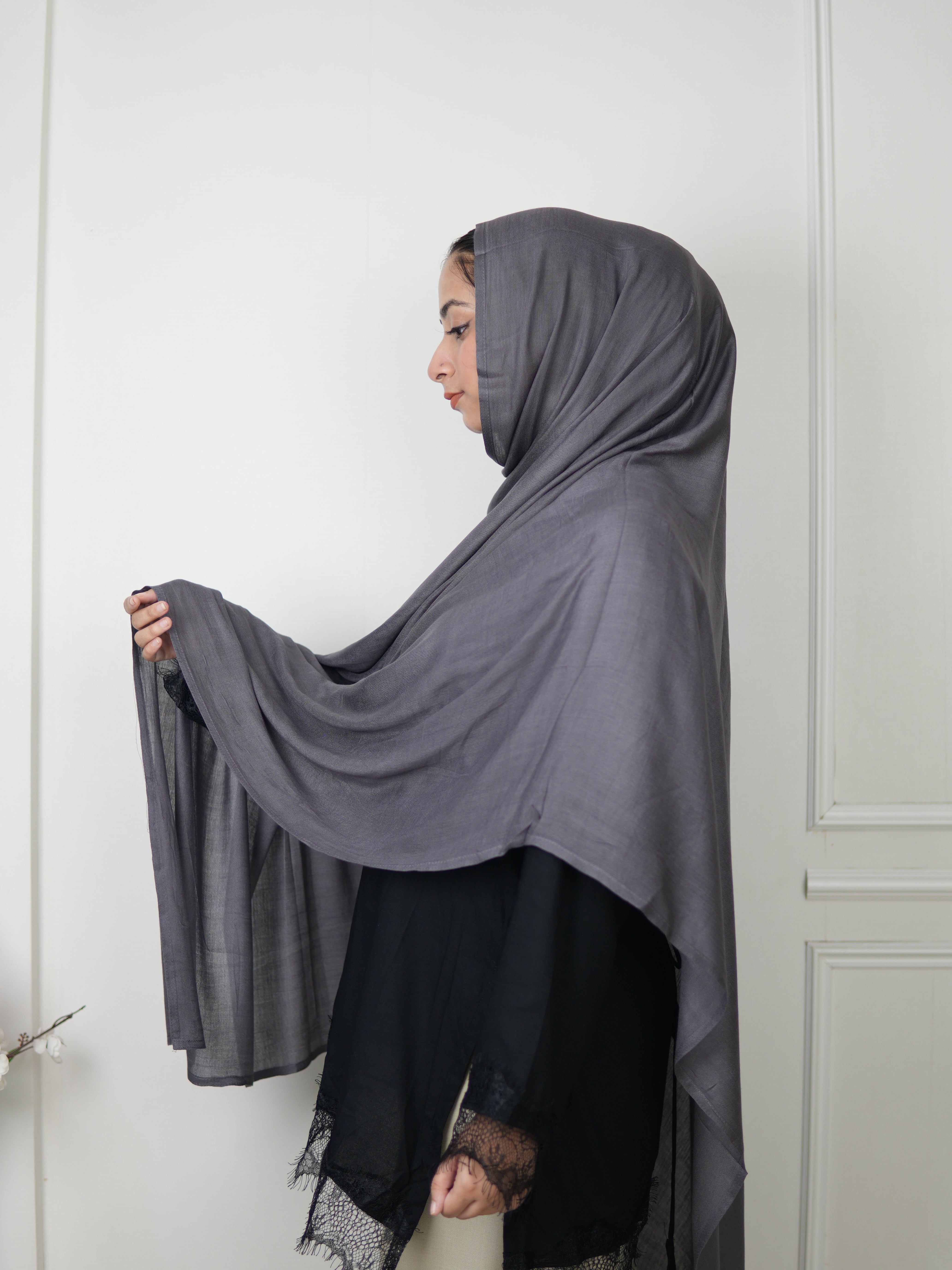 Dark grey Modal hijab.