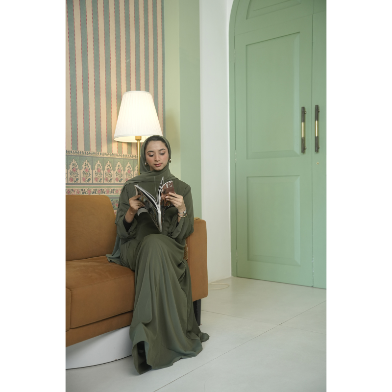 Grace - Dark Green Corset Dress (Bundle Offer Buy and Get a Modal Hijab FREE!!)