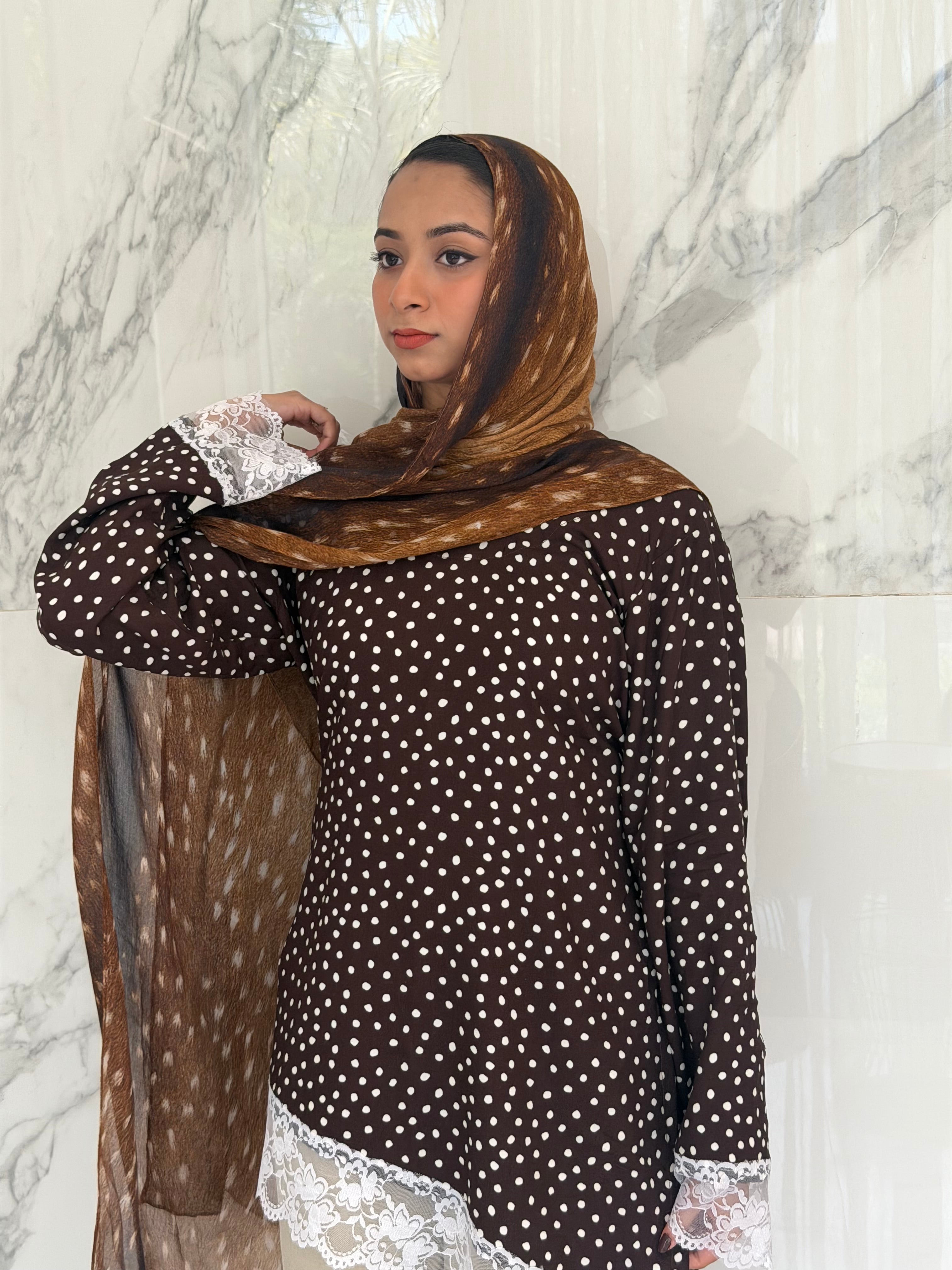 Polka Dot - Asymmetrical Lace Top
