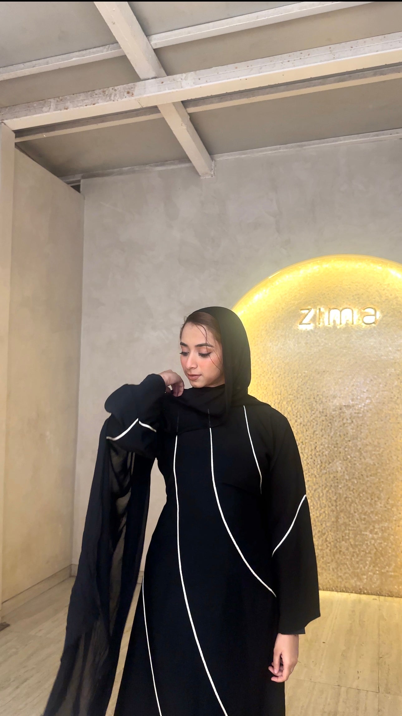 Aura - Black & white Modest outfit.