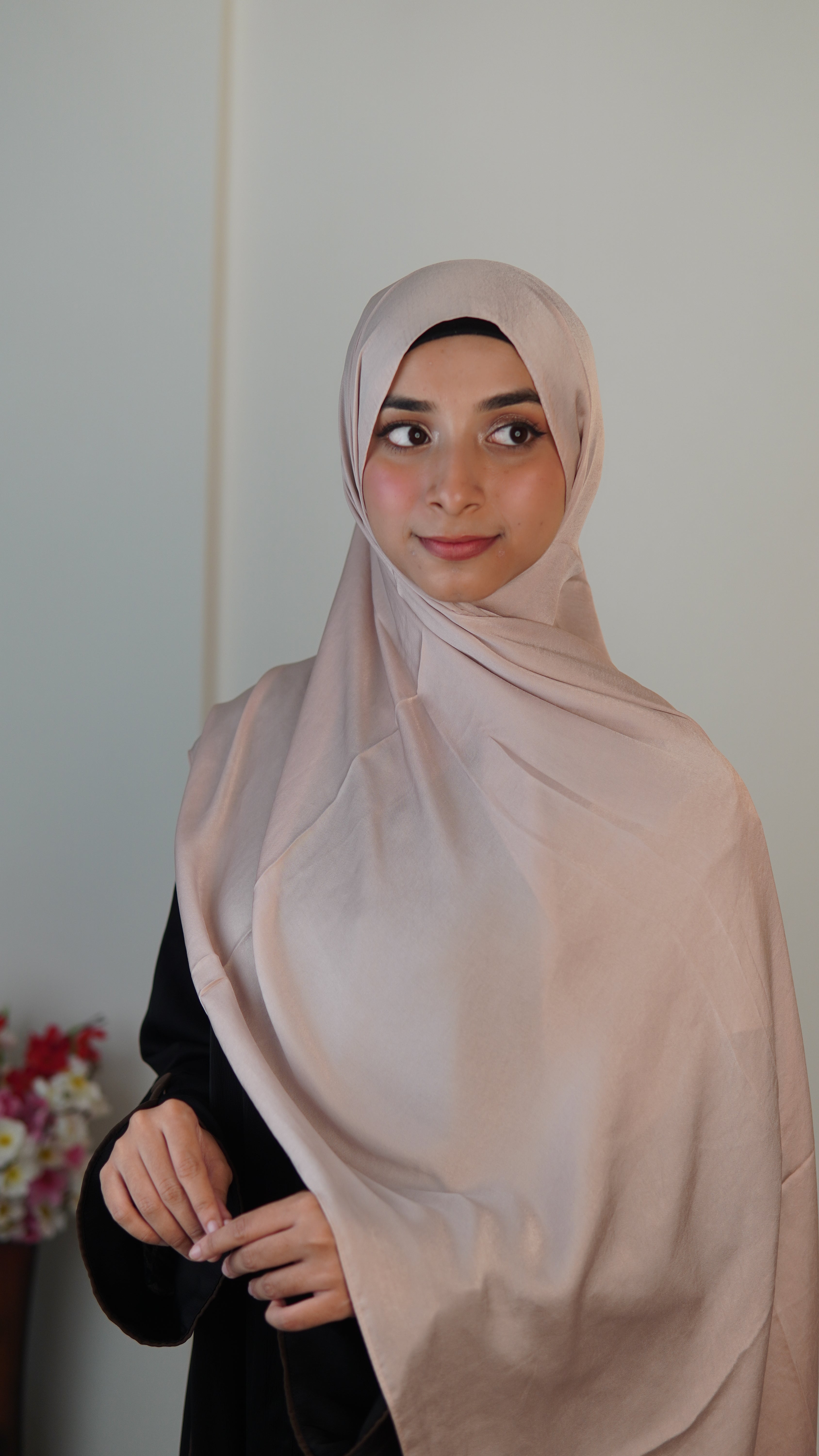 Rose Gold Satin Hijab