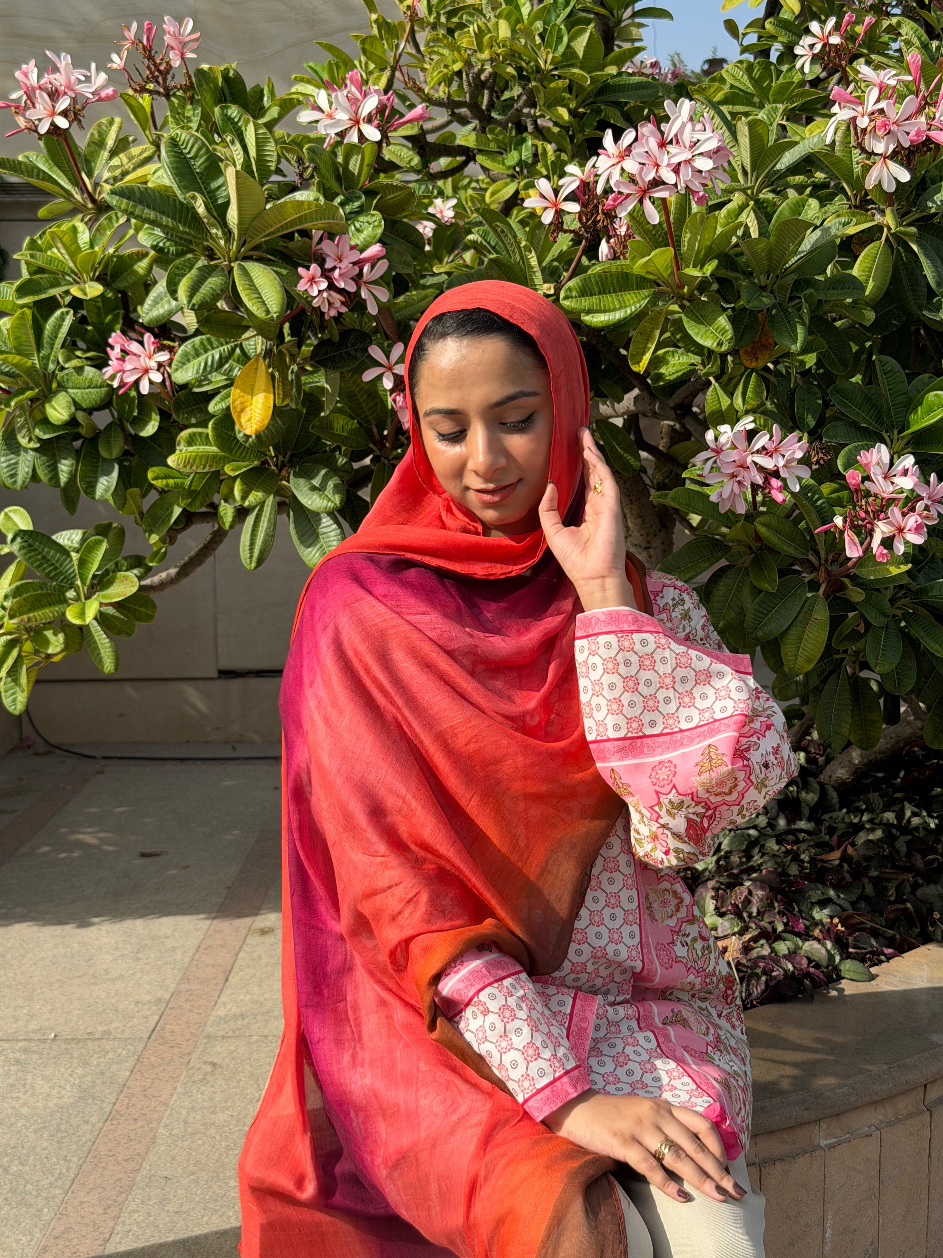 Printed Modal - Ombre Rouge
