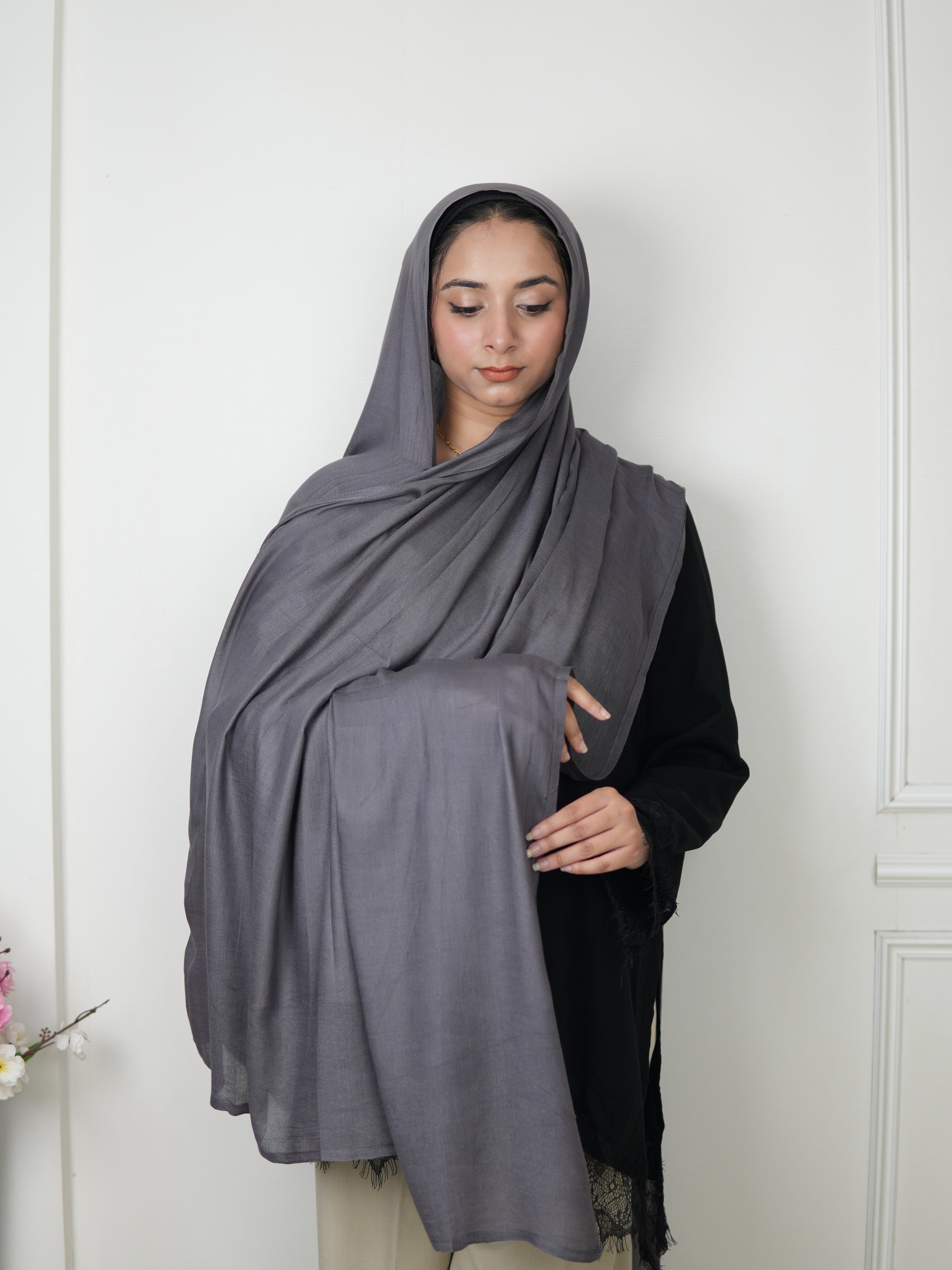 Dark grey Modal hijab.