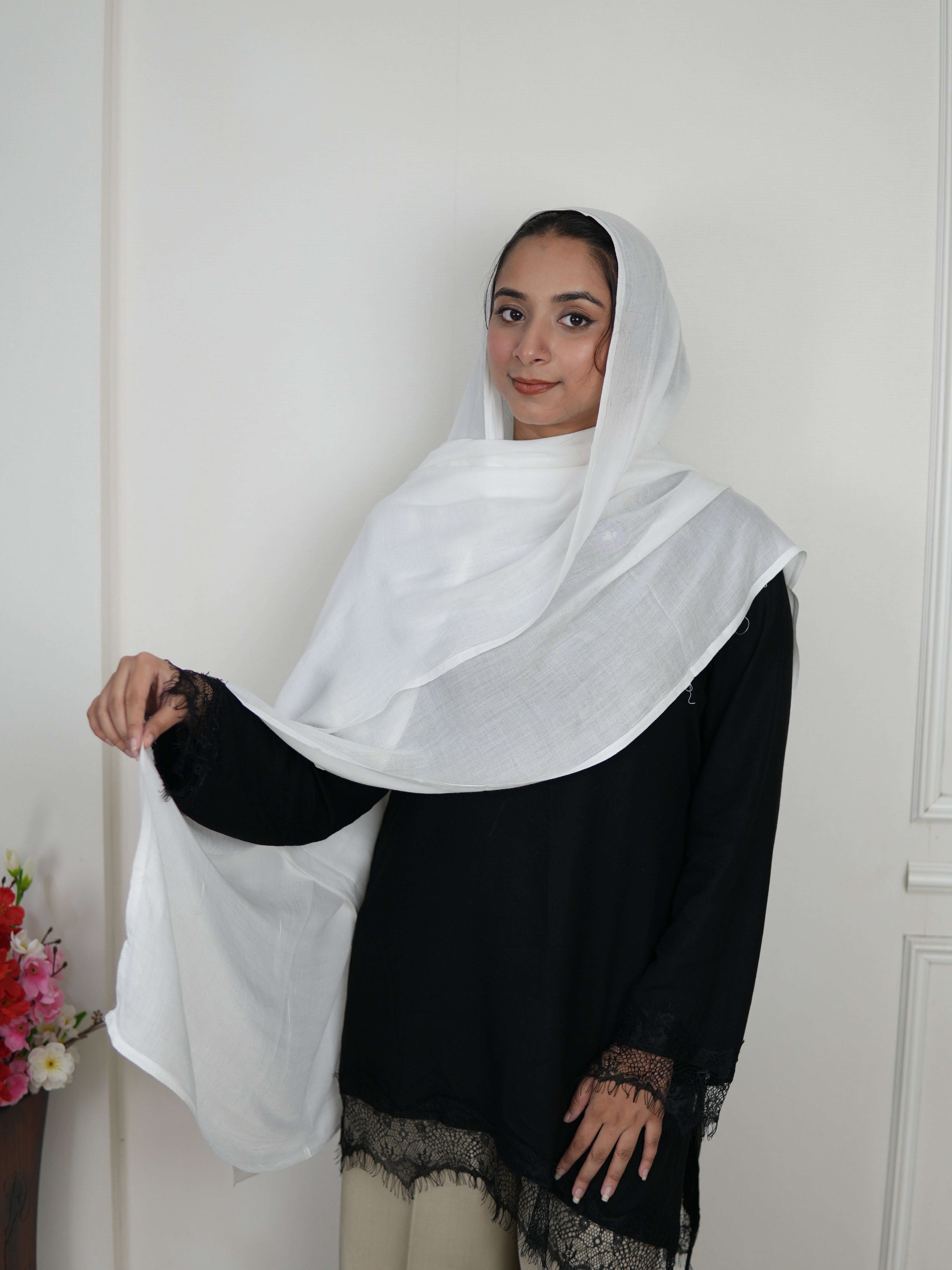 soft white - Modal hijab