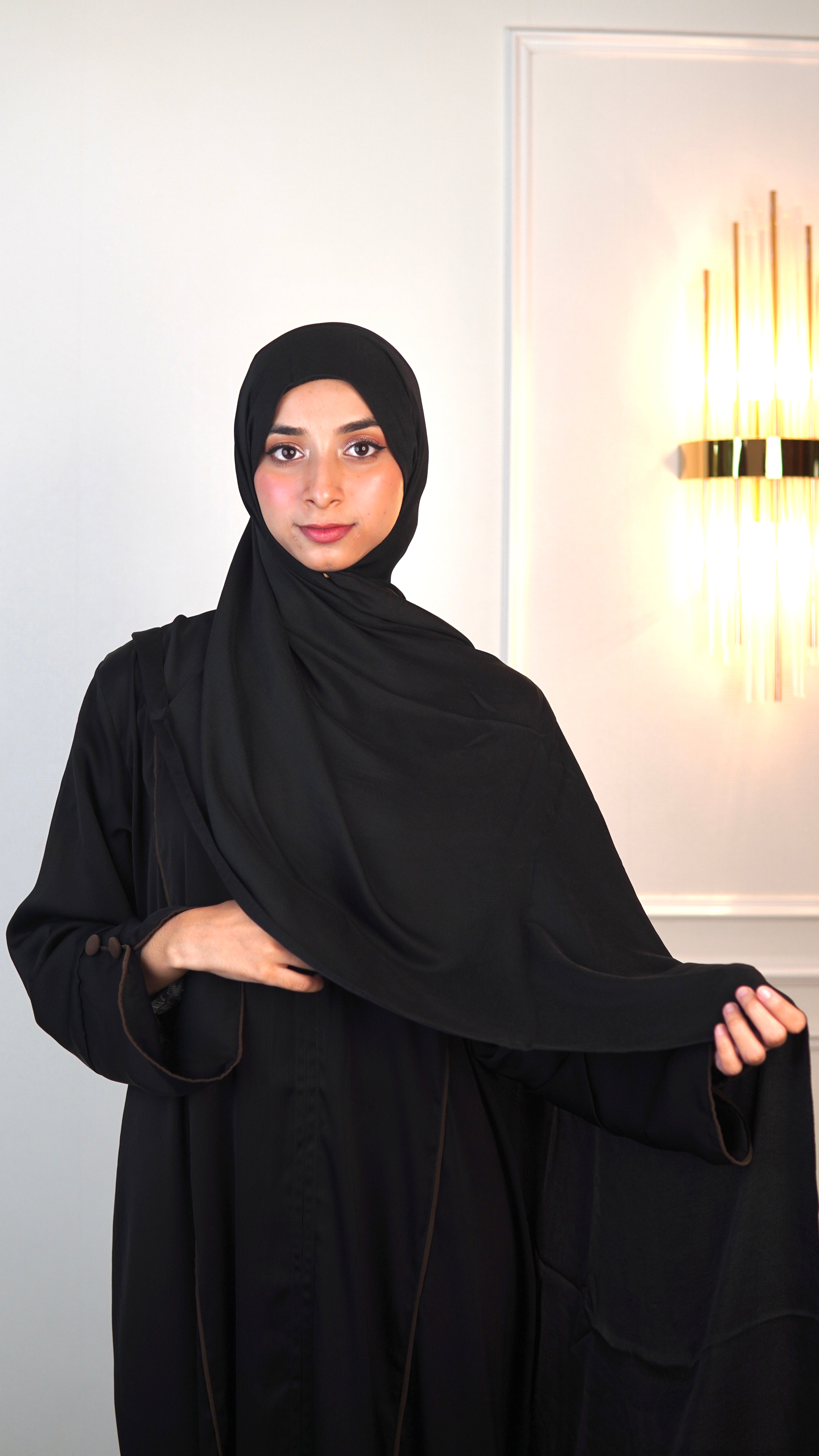 Coal Black Satin Hijab