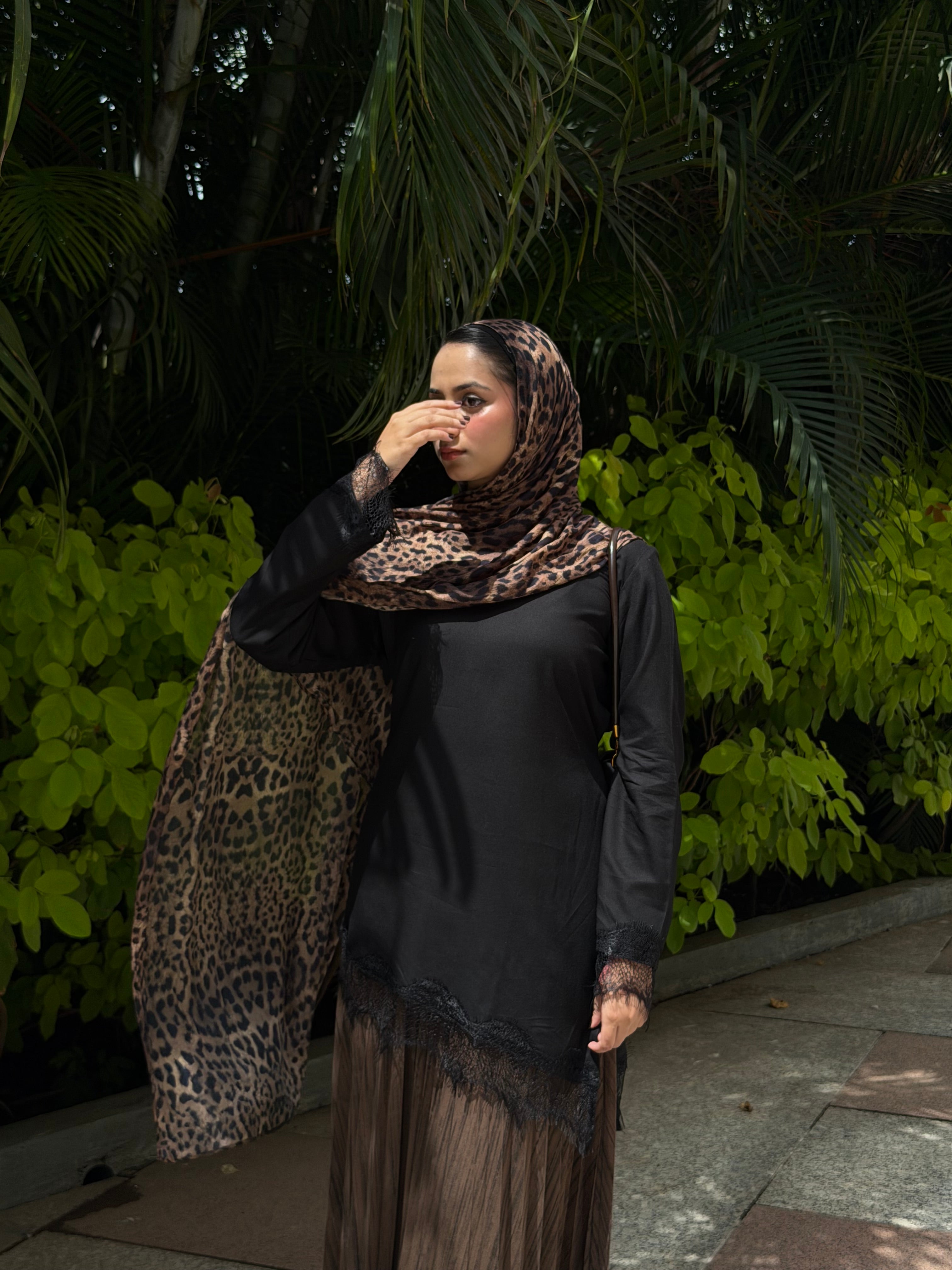 Black Assymetrical - Lace tie back