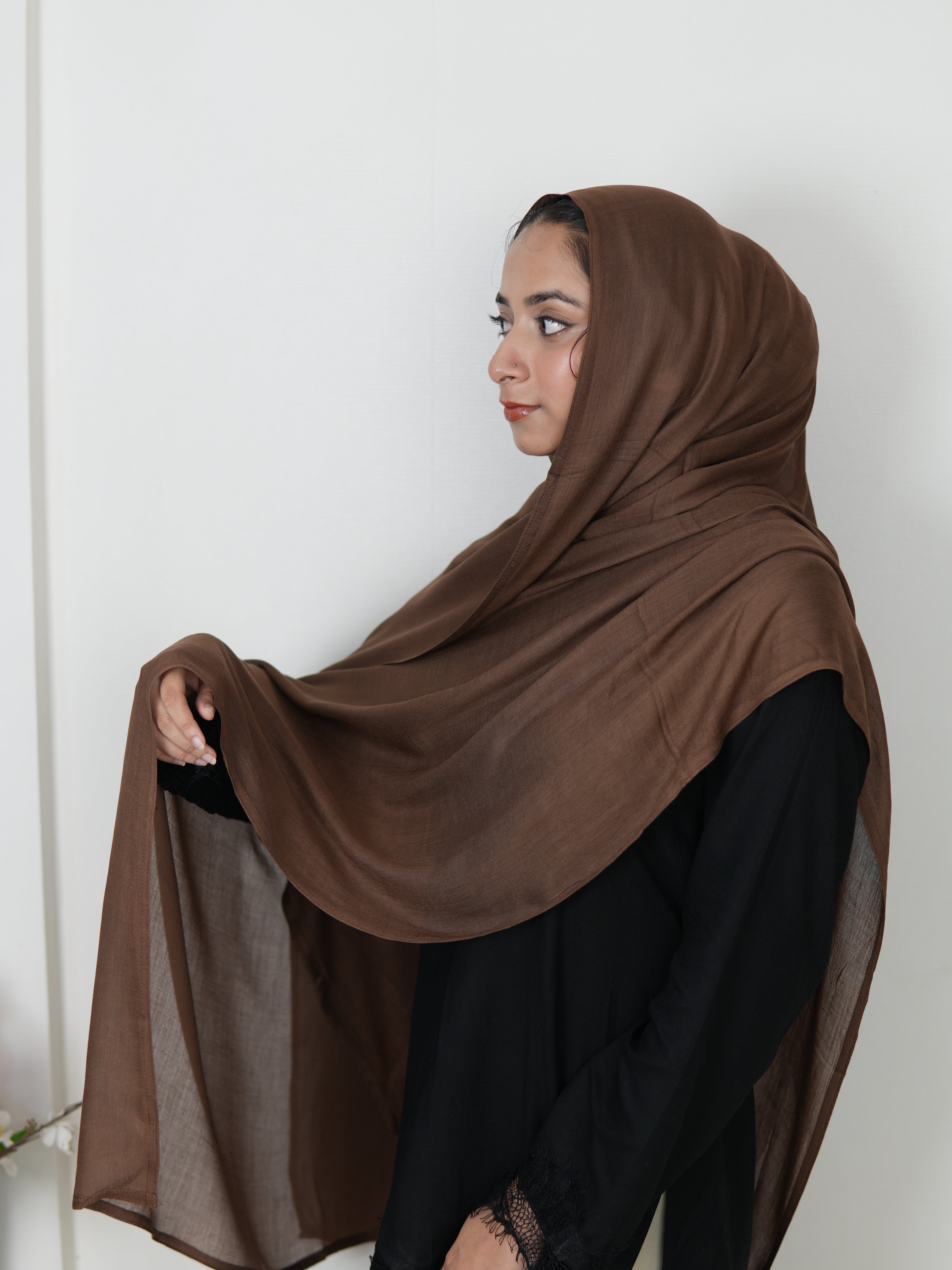 Dark coffee Brown - Modal Hijab