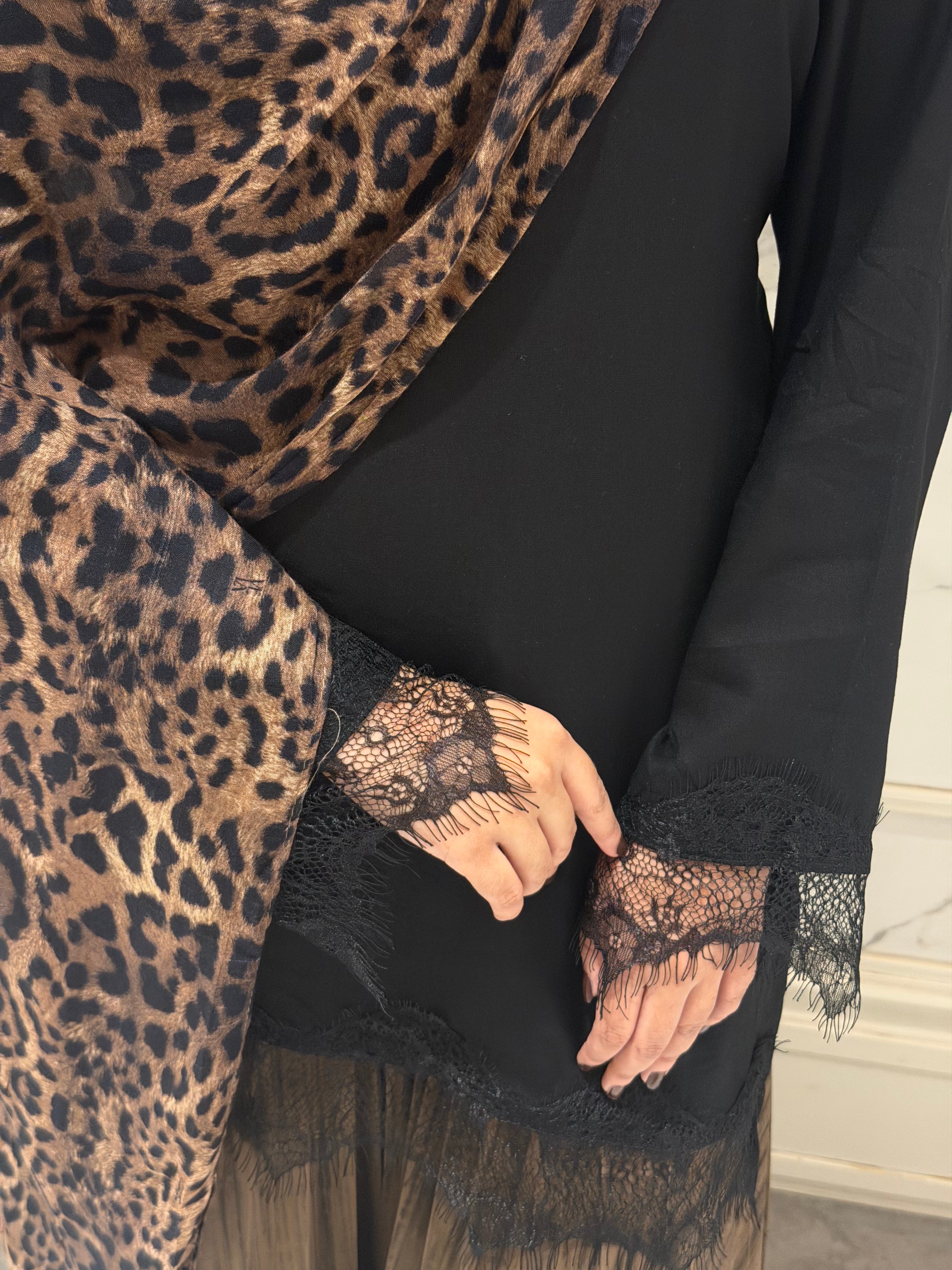 Black Assymetrical - Lace tie back