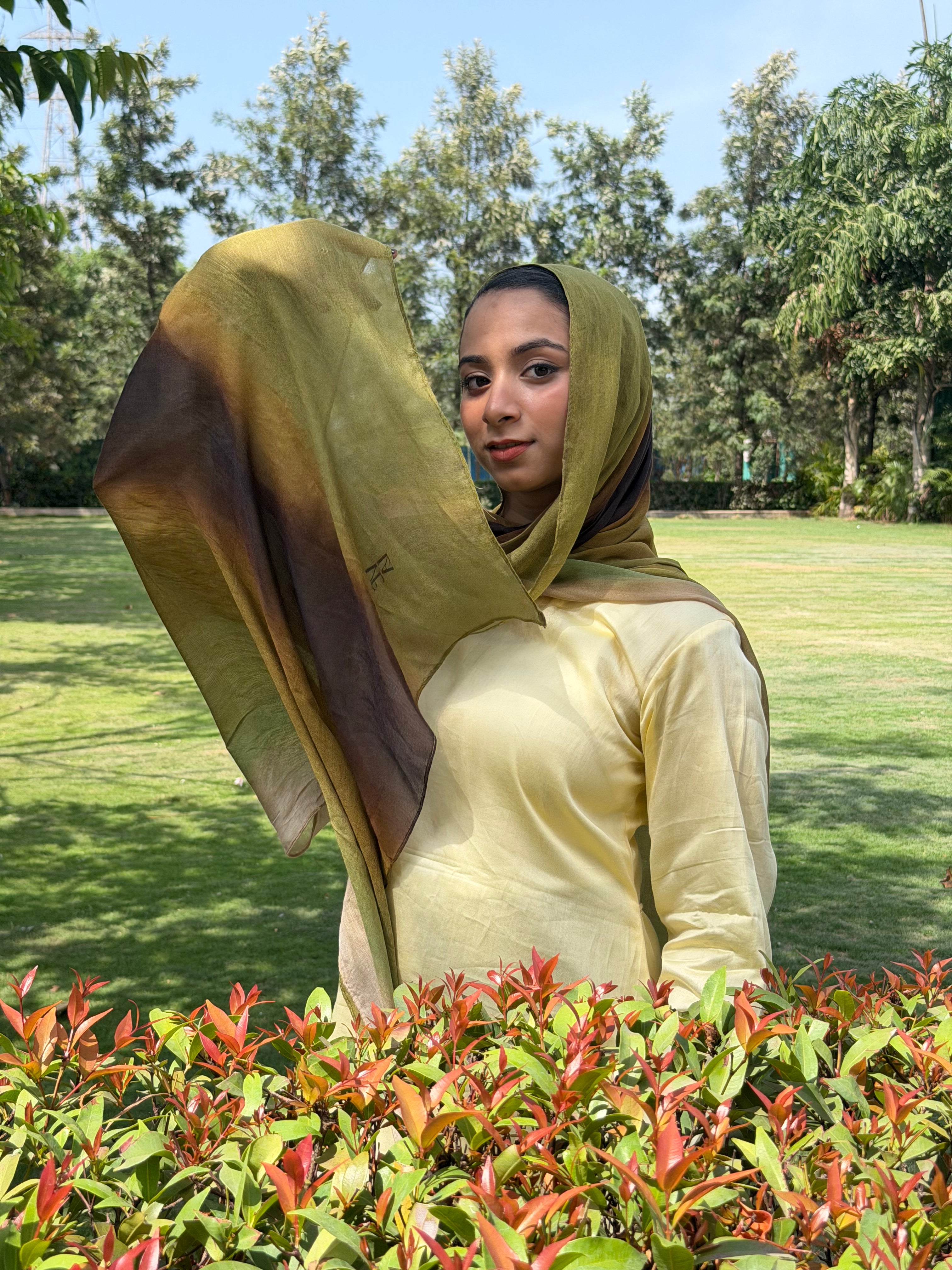 Printed Modal - Olive Bloom