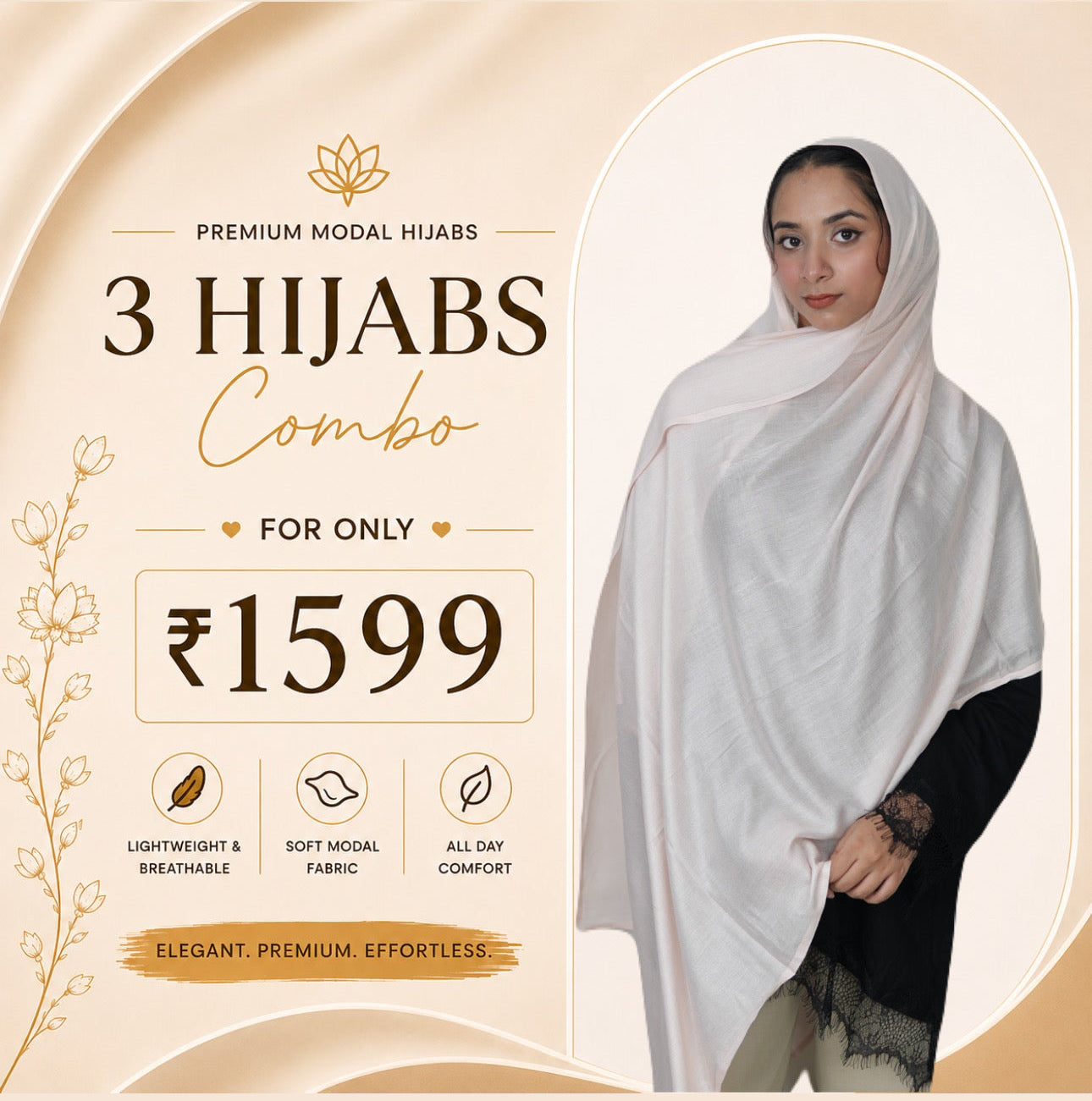 light peach- Modal Hijab