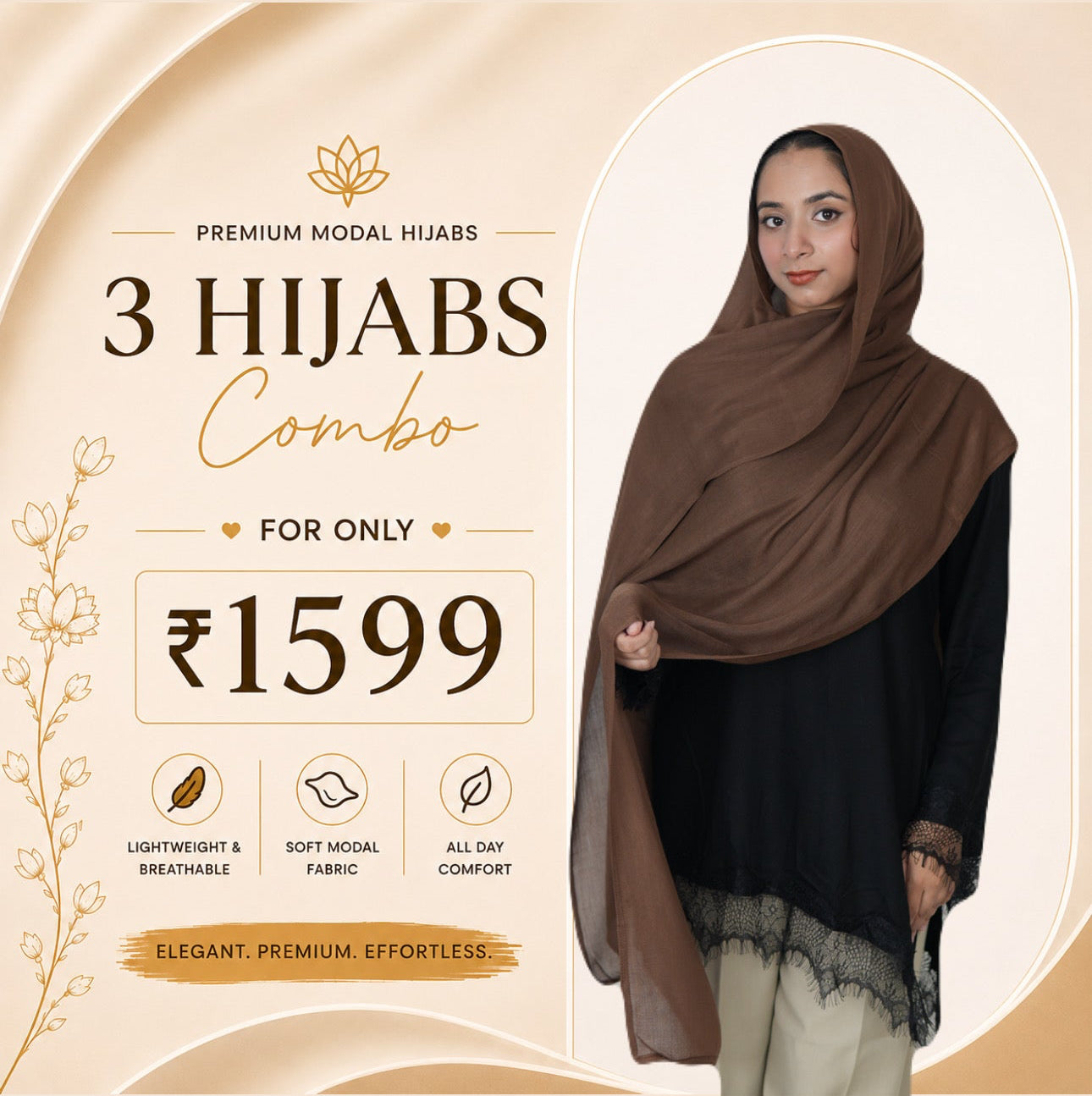 Dark coffee Brown - Modal Hijab