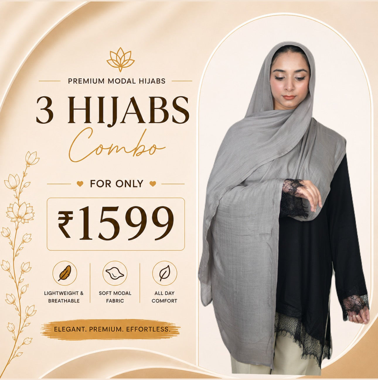 dove grey - Modal Hijab