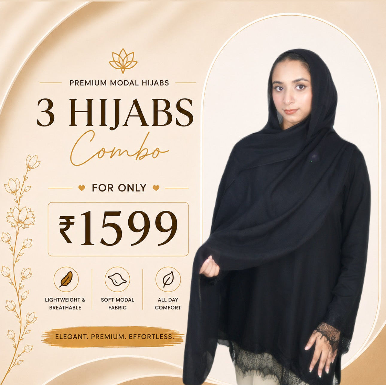 Charcoal Black - Modal Hijab