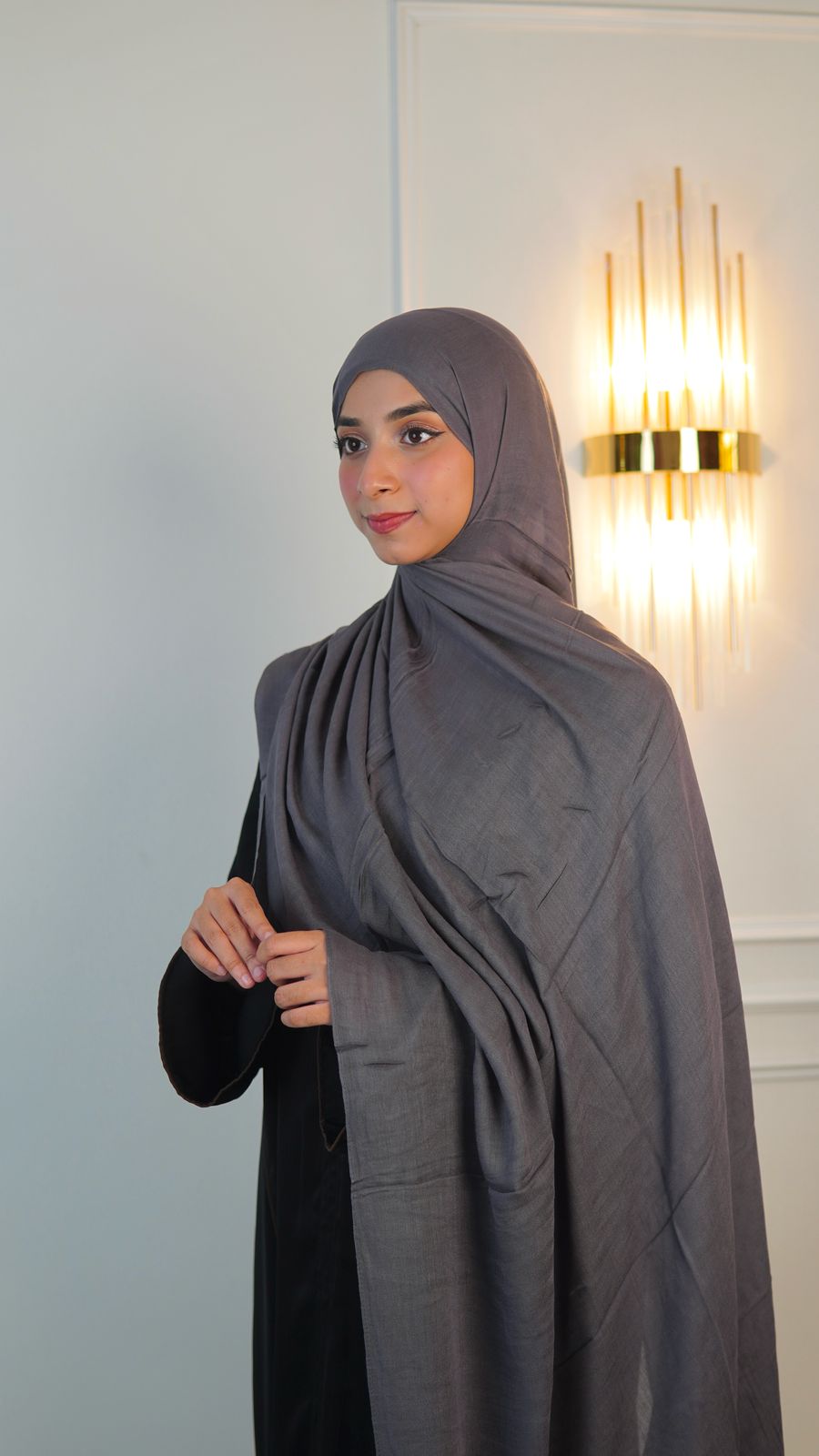 Dark grey Modal hijab.