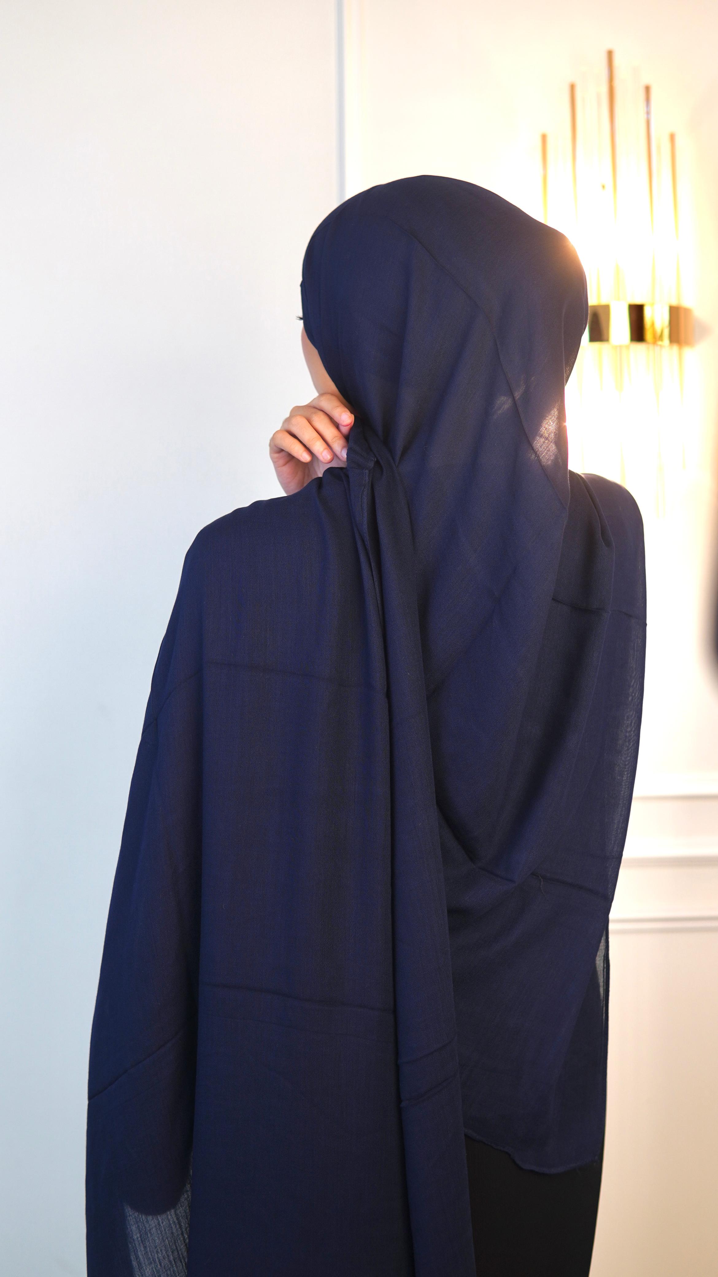 Dark Navy Blue Modal Hijab.