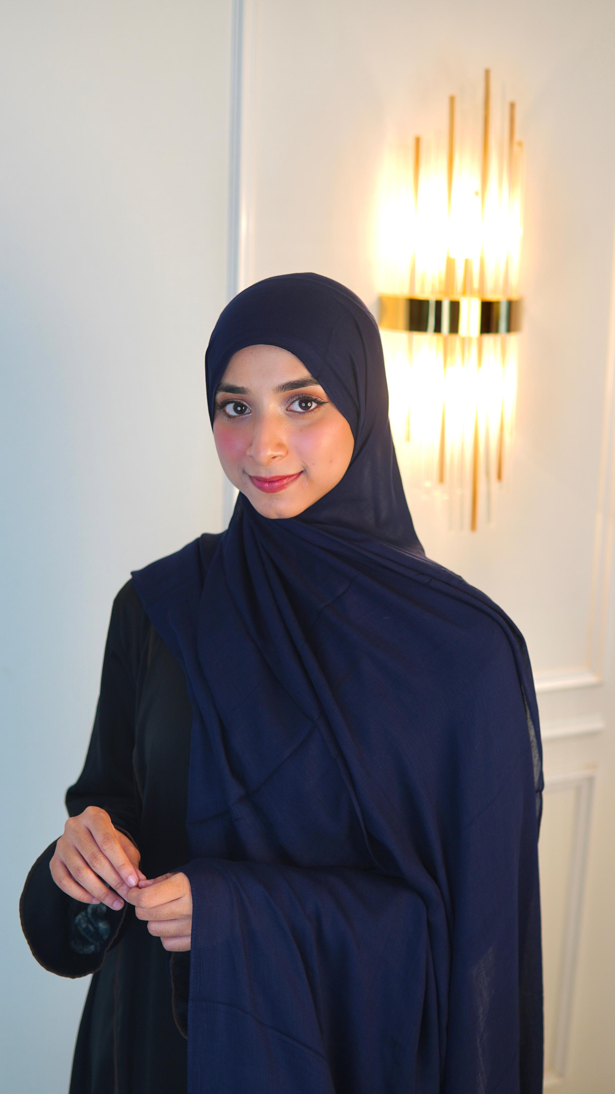 Dark Navy Blue Modal Hijab.