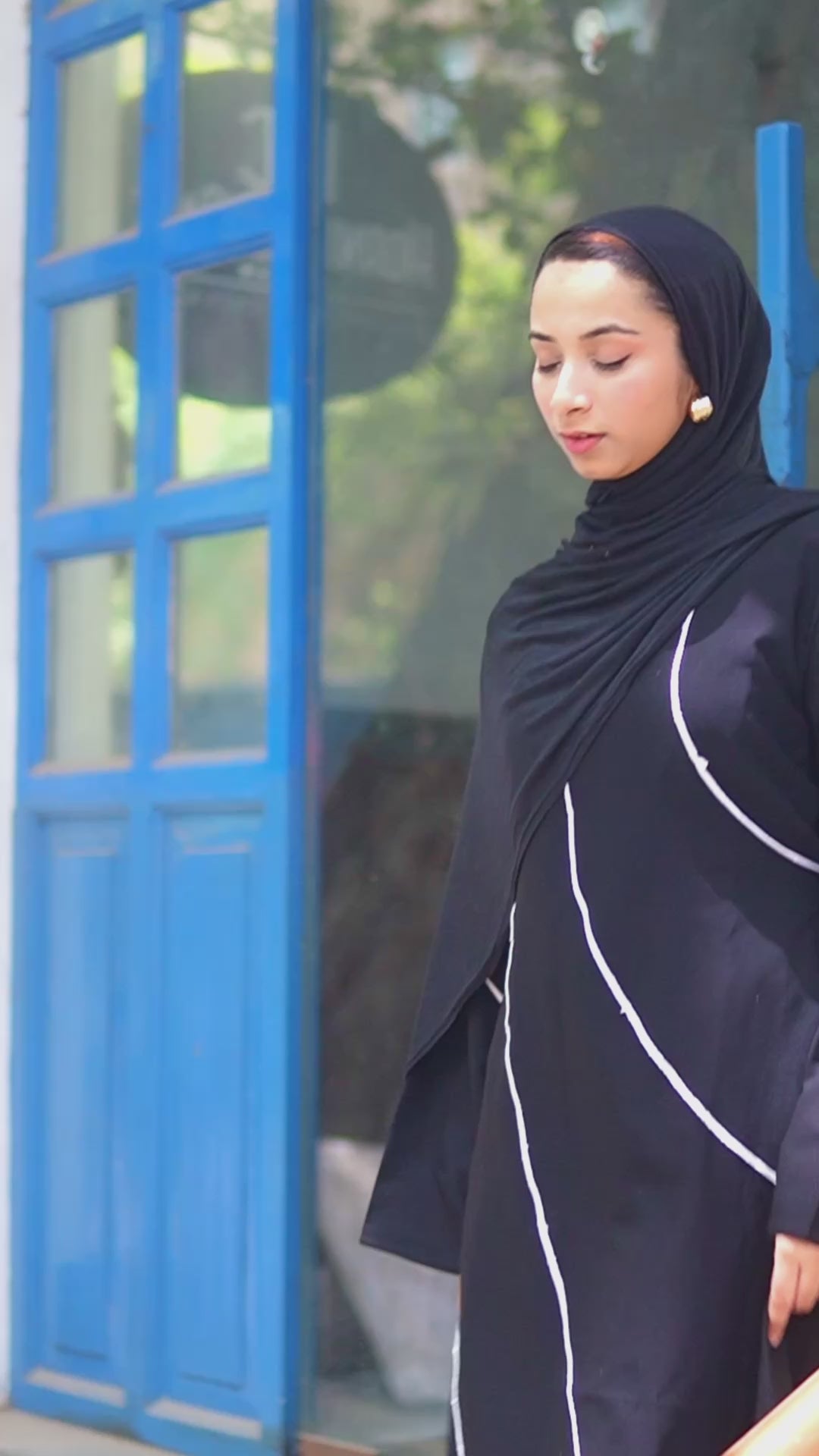Aura - Black & white Modest outfit.